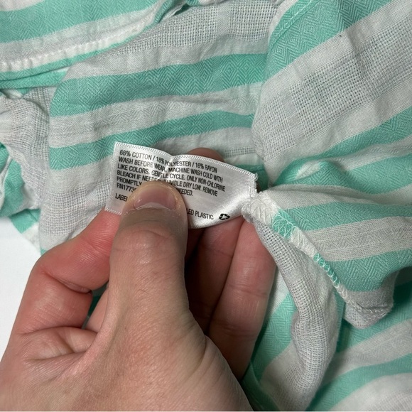 Cat & Jack Girls Sleeveless Top Striped Turquoise White Size Medium 7/8 Summer - Picture 7 of 7